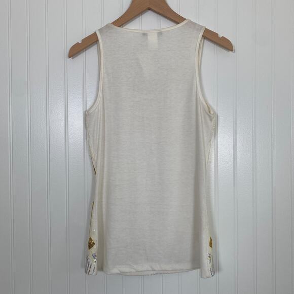 Vintage Deb Womens Sequin Tank Top Size Small Aztec Y2K McBling Disco Glam - Picture 5 of 10